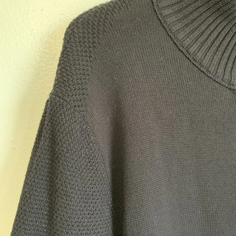 Carbon 2 Cobalt Black Button Mock Neck Heritage Sweater Men’s XL Quiet Luxury